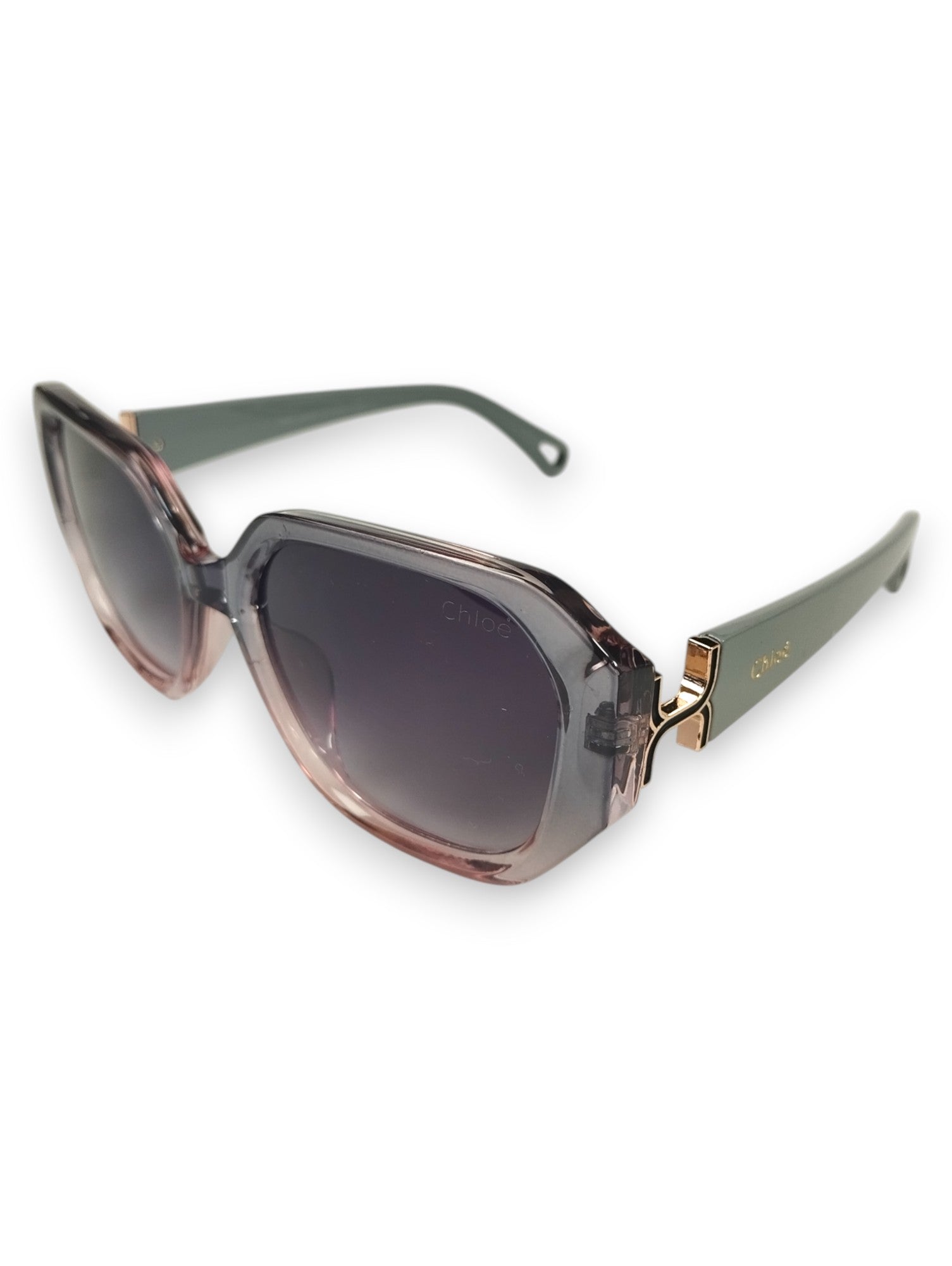 Bohemian Chic: Gradient Chloe Sunglasses with Gold Accents
