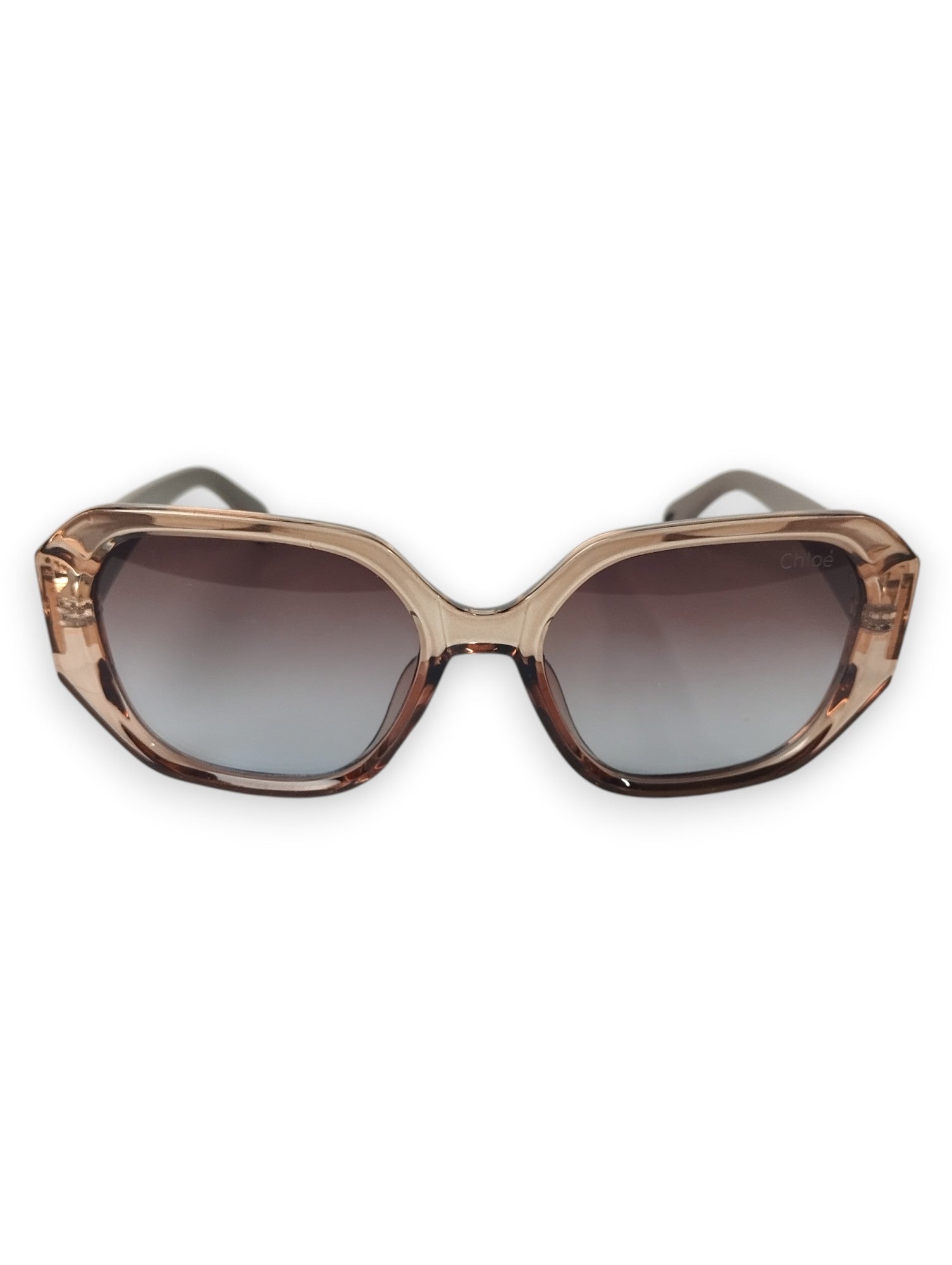 Desert Rose: Translucent Chloe Sunglasses with Gradient Lenses