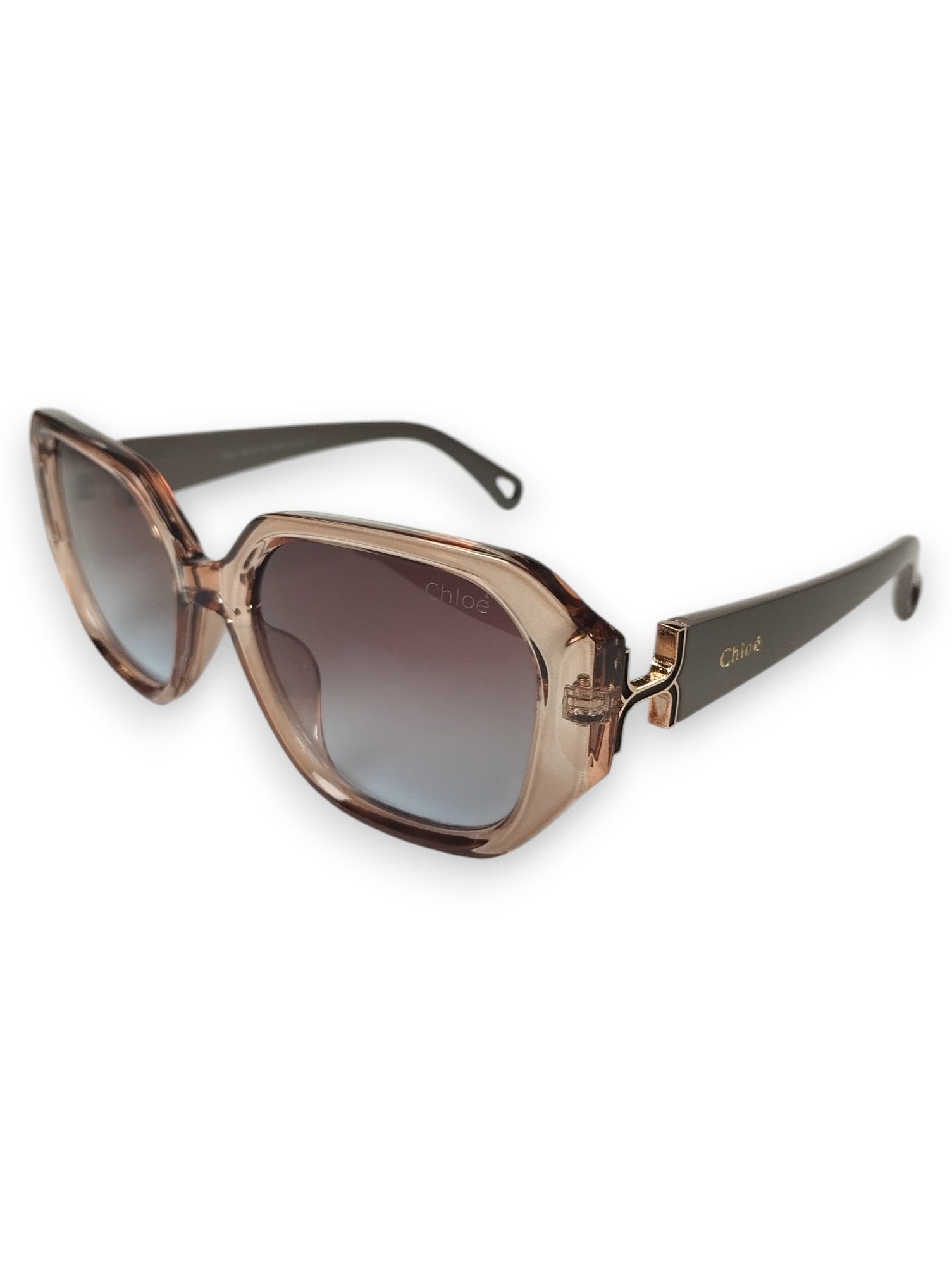 Desert Rose: Translucent Chloe Sunglasses with Gradient Lenses