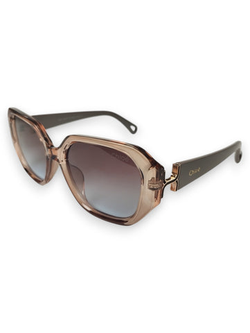 Desert Rose: Translucent Chloe Sunglasses with Gradient Lenses