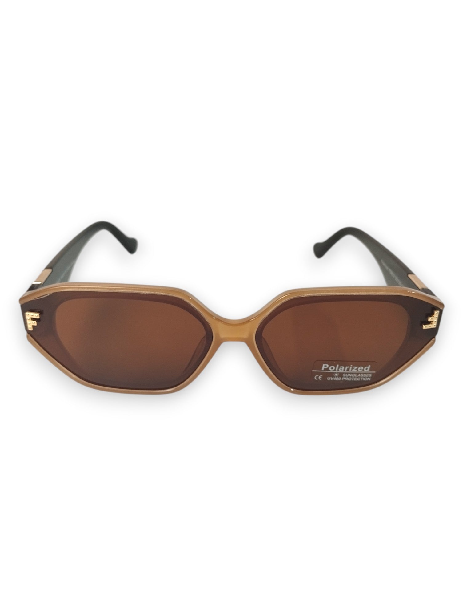Golden Sands: Fendi-Inspired Sunglasses with Brown Lenses