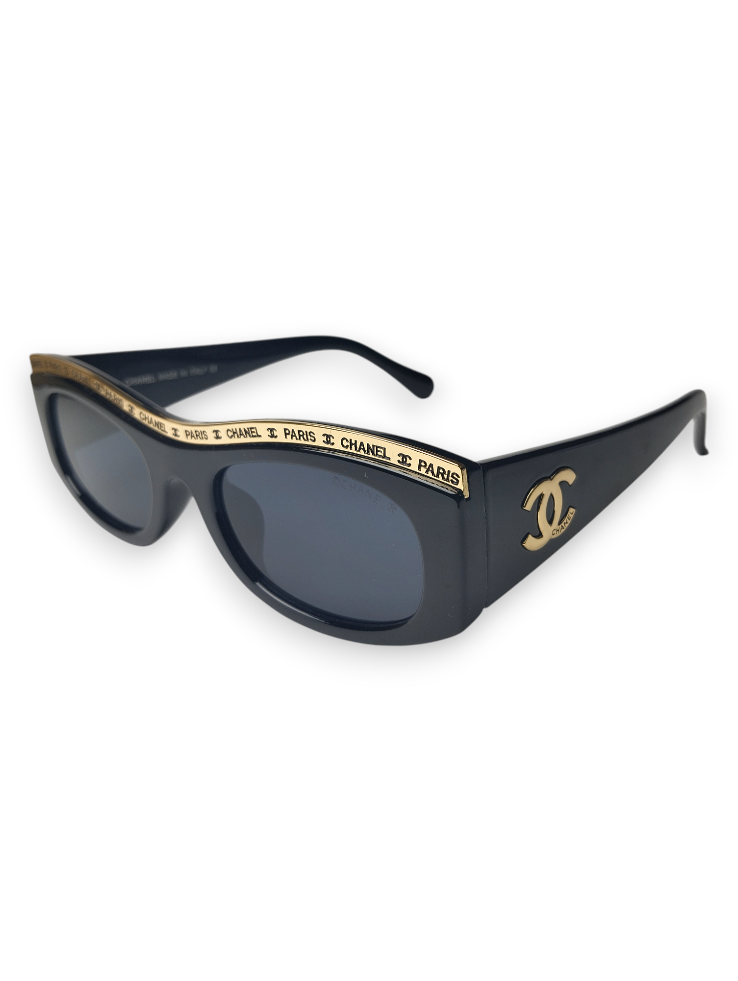 Chanel Gold & Black Square Sunglasses - Sophisticated Chic 🖤