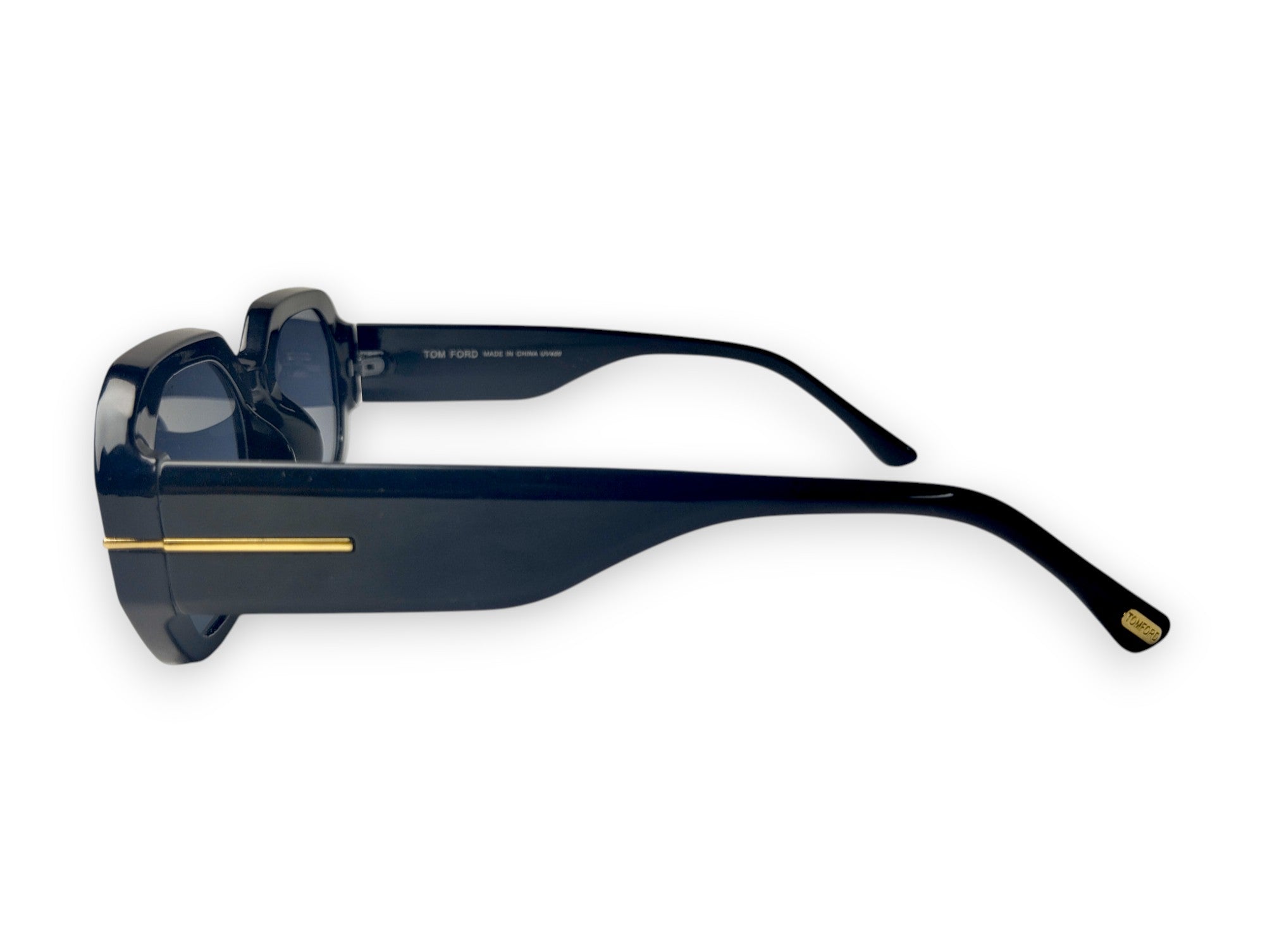 Tom Ford Elegant Black Round Sunglasses