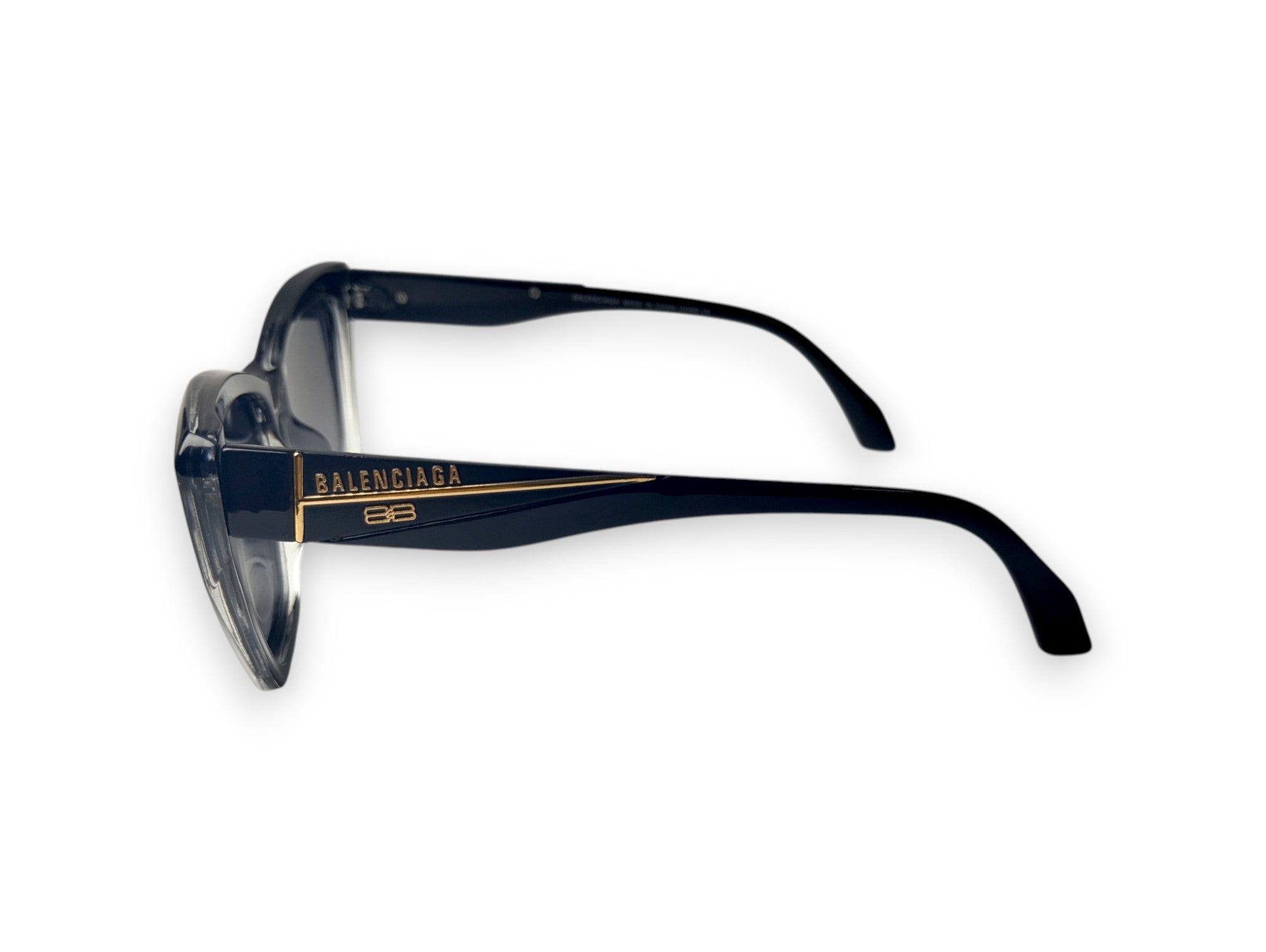 Balenciaga Black & Clear Angular Sunglasses - Modern Contrast 🖤