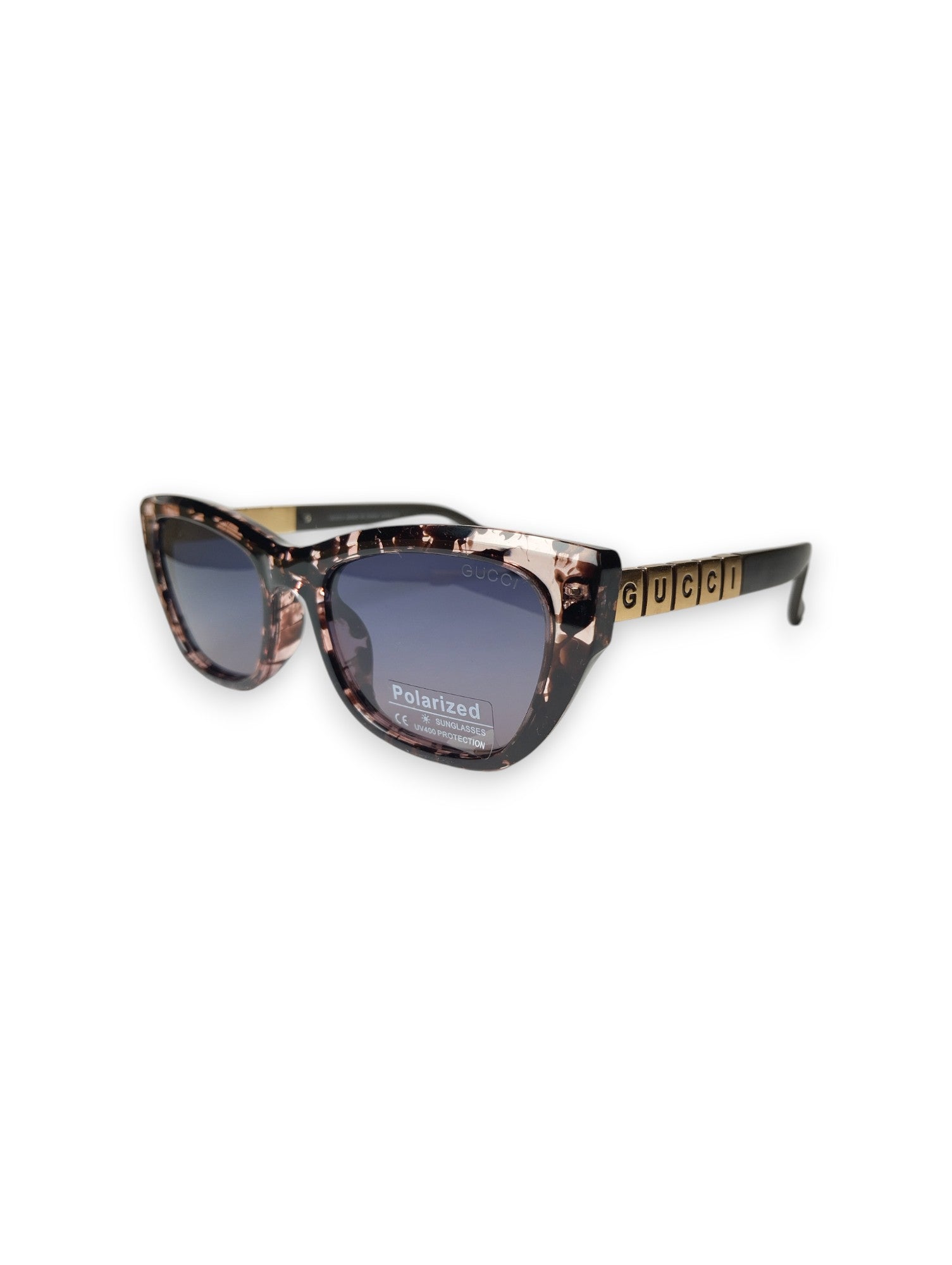 Gucci Women’s Cat-Eye Polarized Sunglasses – Tortoiseshell Frame with Gold Block Logo