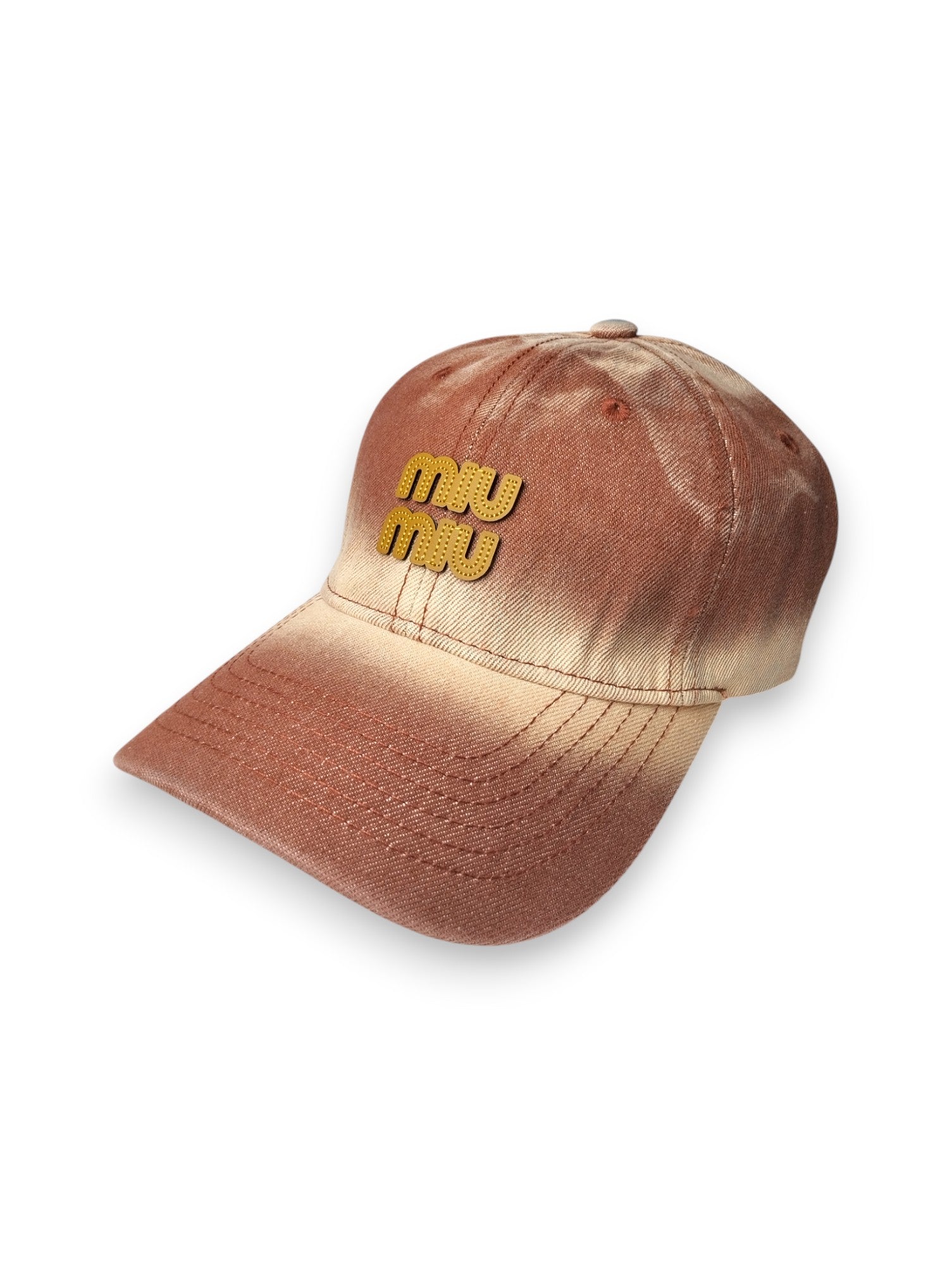 Miu Miu Monogram Washed-Denim Baseball Cap