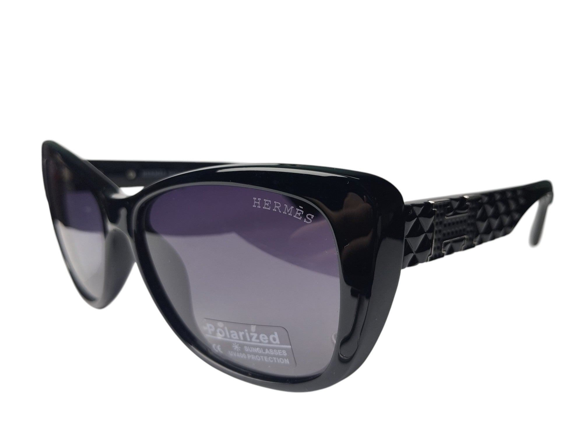Sophisticated Hermès Women's Black Polarized Sunglasses