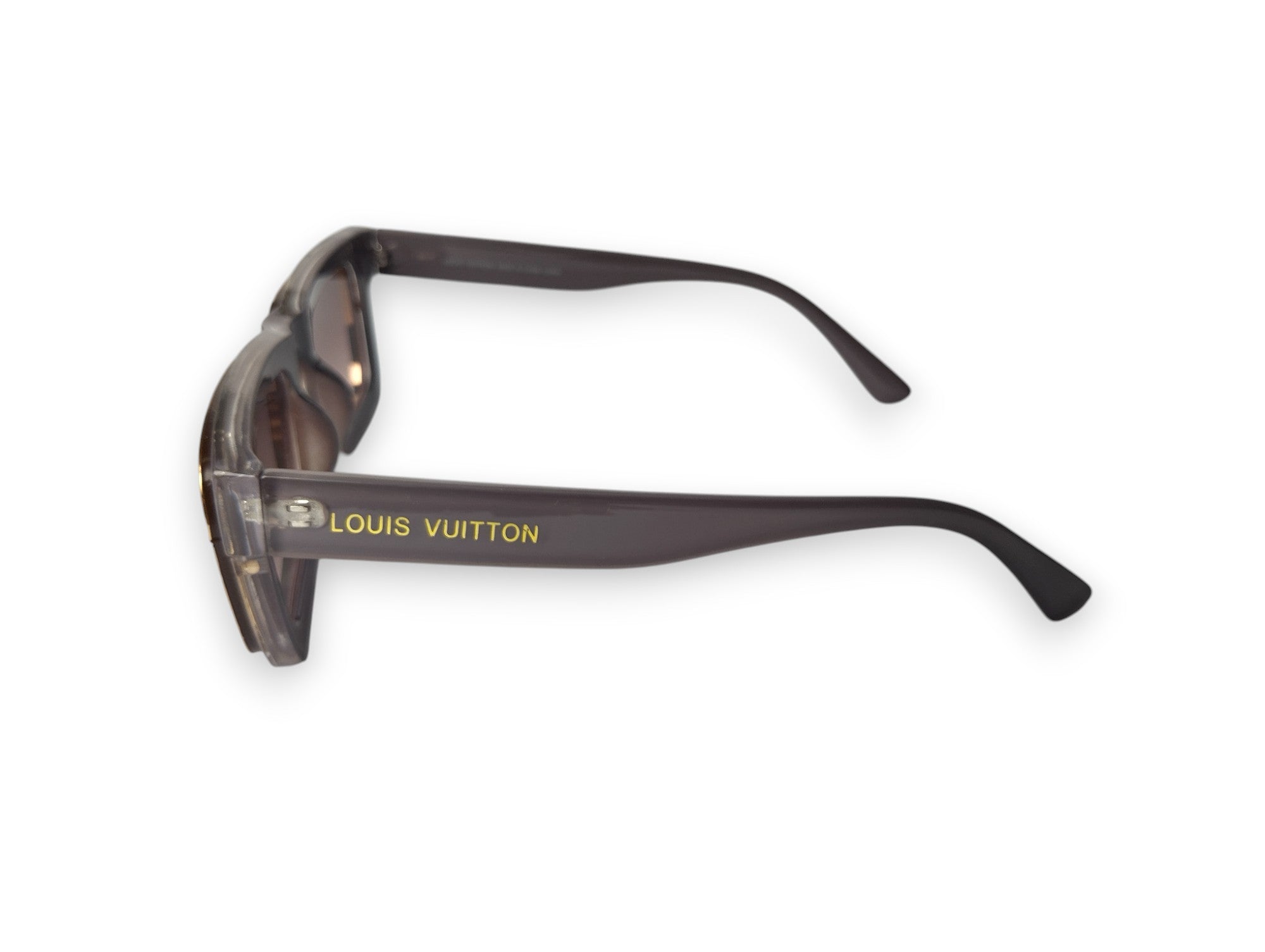 Louis Vuitton-Inspired Dark Grey Square Sunglasses