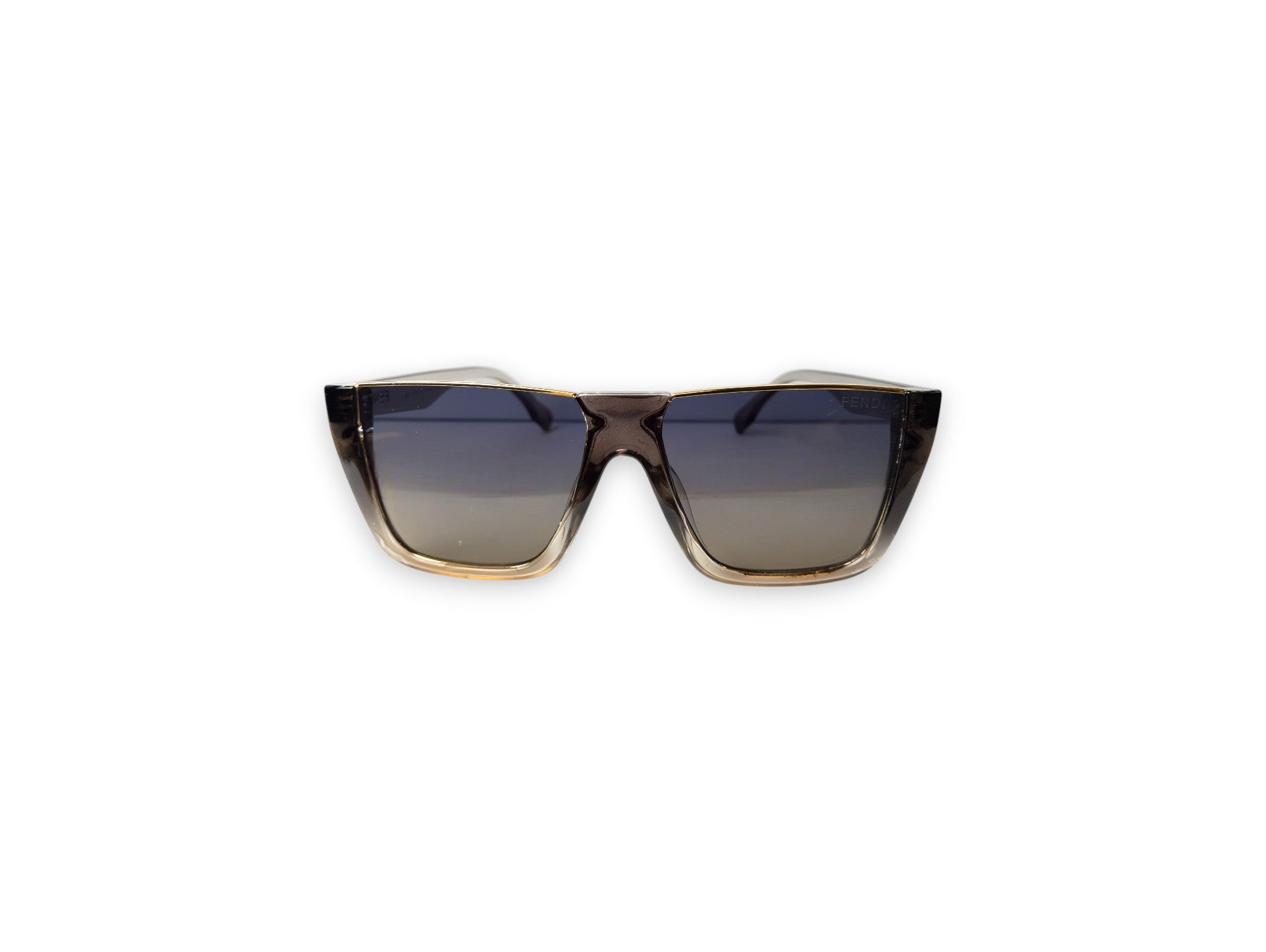 Fendi Modern Shield Sunglasses with Gradient Blue Lenses