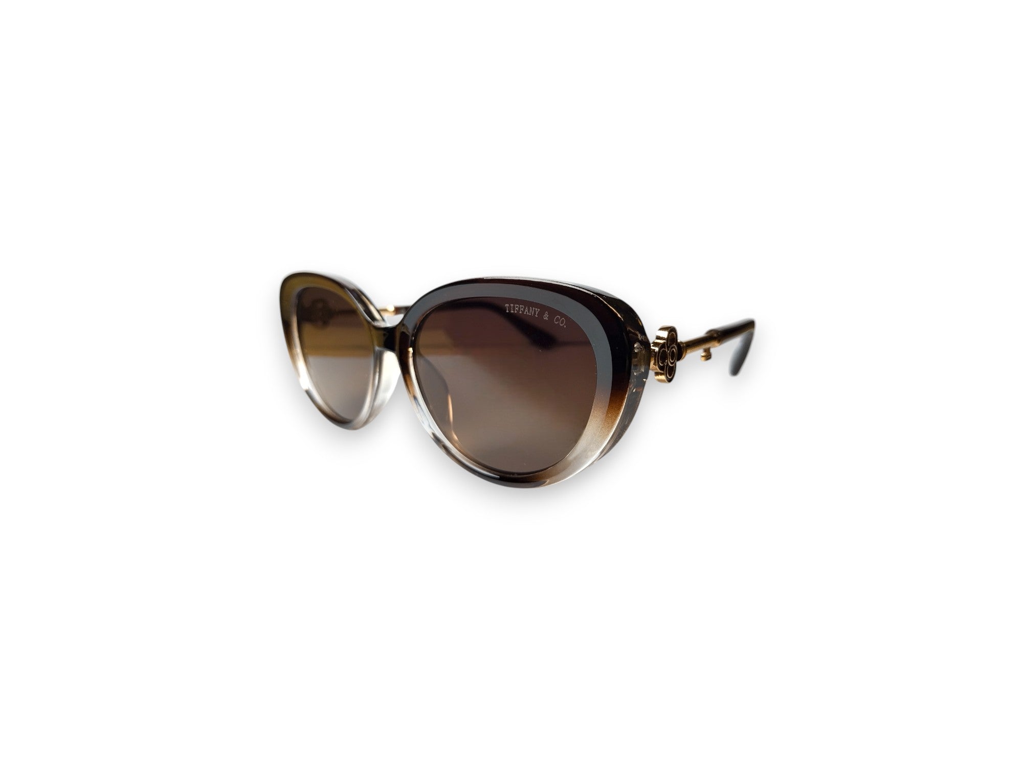 Tiffany & Co. Cat-Eye Sunglasses with Gold-Tone Accents and Gradient Lenses