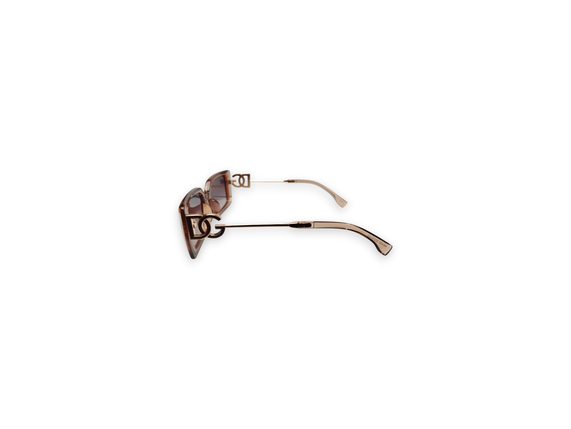 Dolce & Gabbana Aviator Sunglasses with Gold Accents and Brown Gradient Lenses