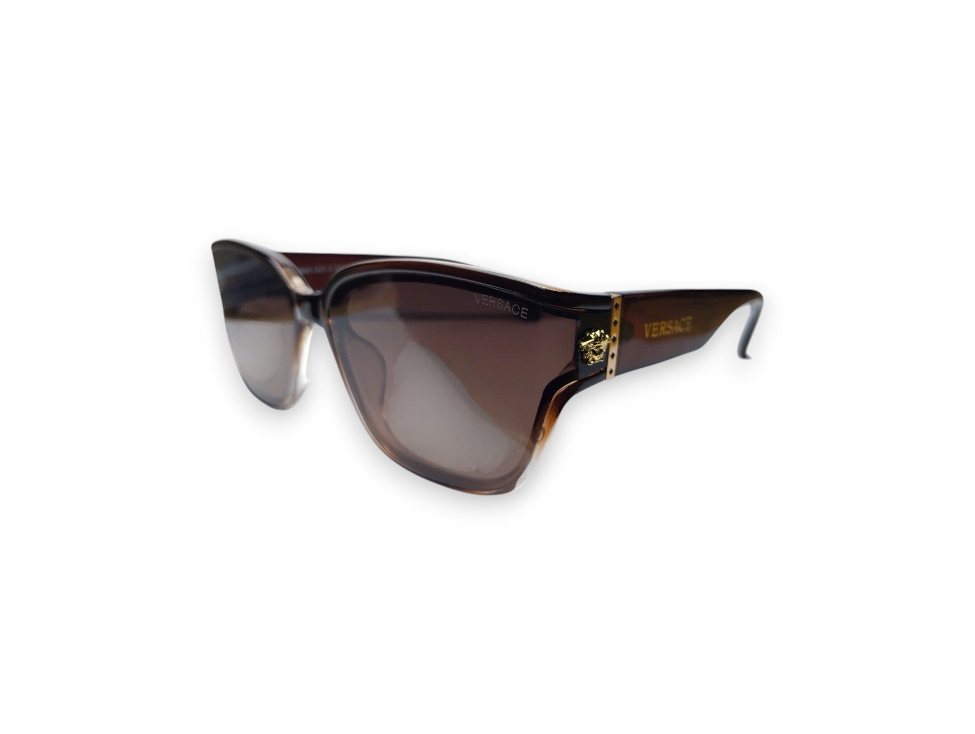 Versace Brown Gradient Sunglasses – Bold with Medusa Gold