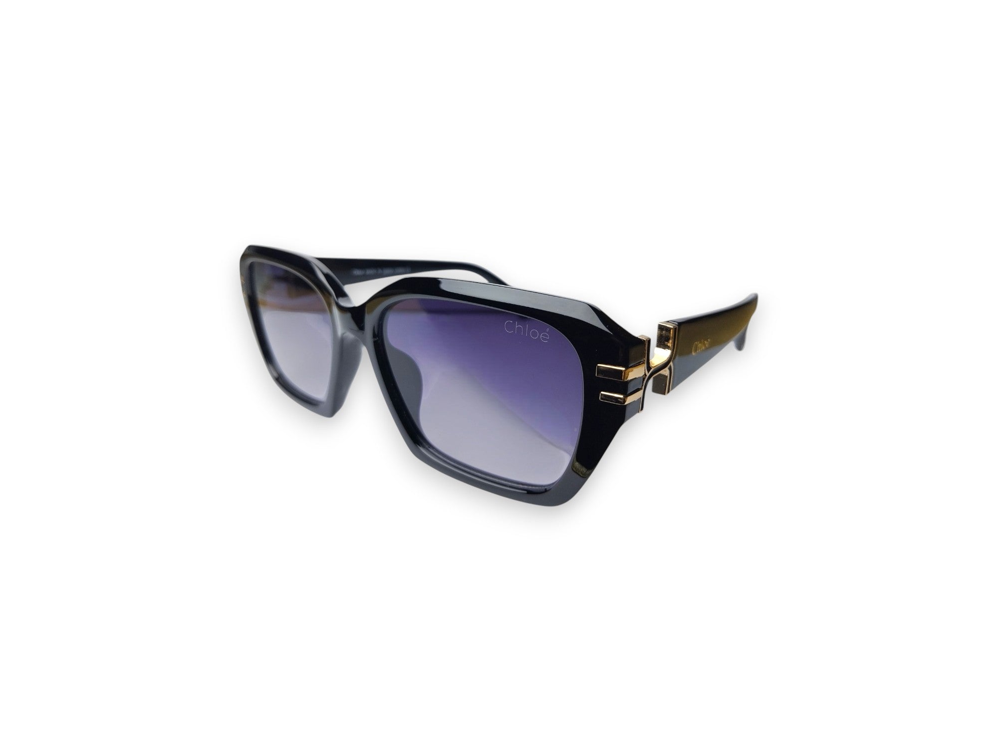 Chloé Geometric Black Gradient Sunglasses – Modern French Chic