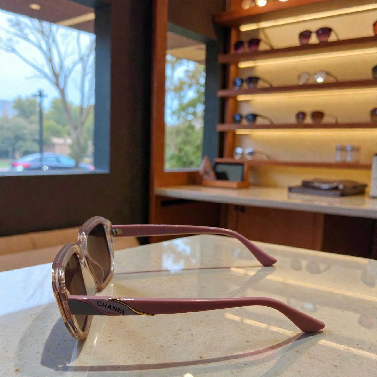 Chanel pink Oversized Square Sunglasses – Gradient Light pink Lens (Polarized)