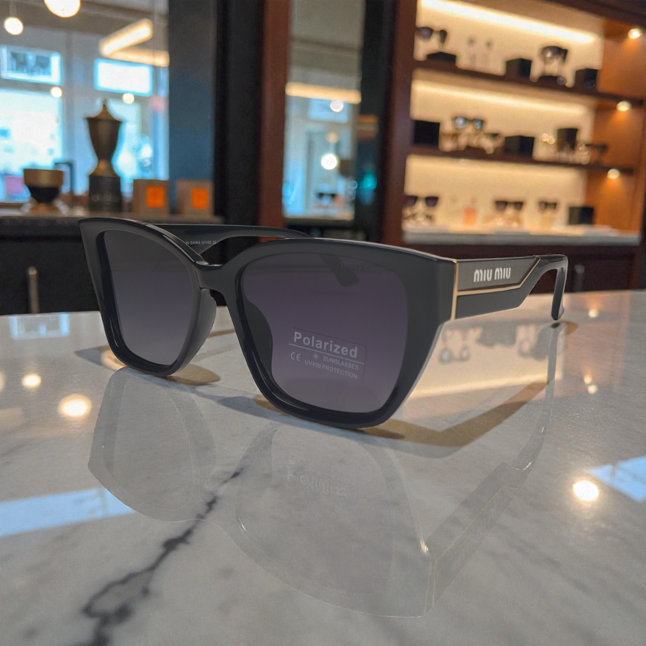 Miu.miu  Black Luxe Square Shades