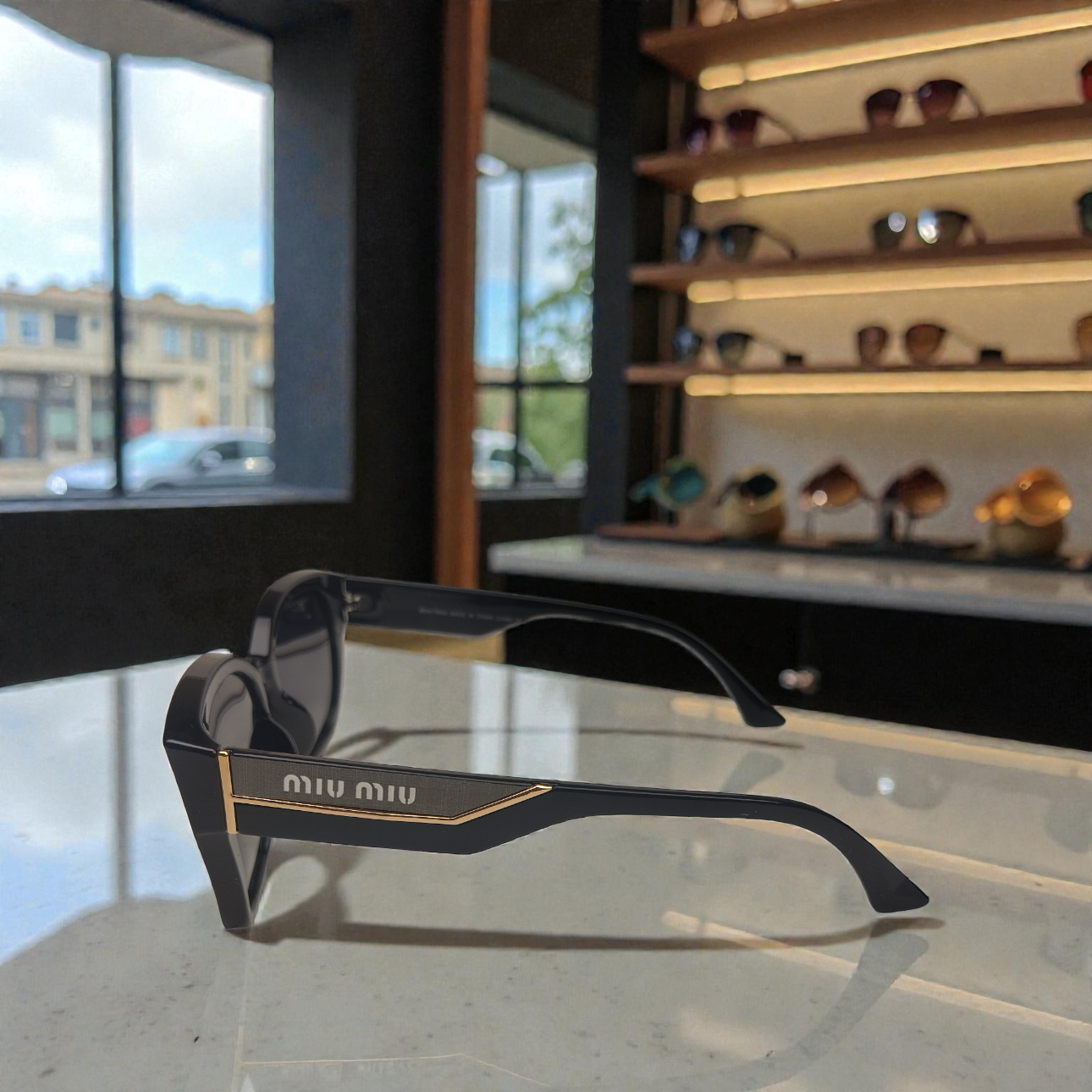 Miu.miu  Black Luxe Square Shades