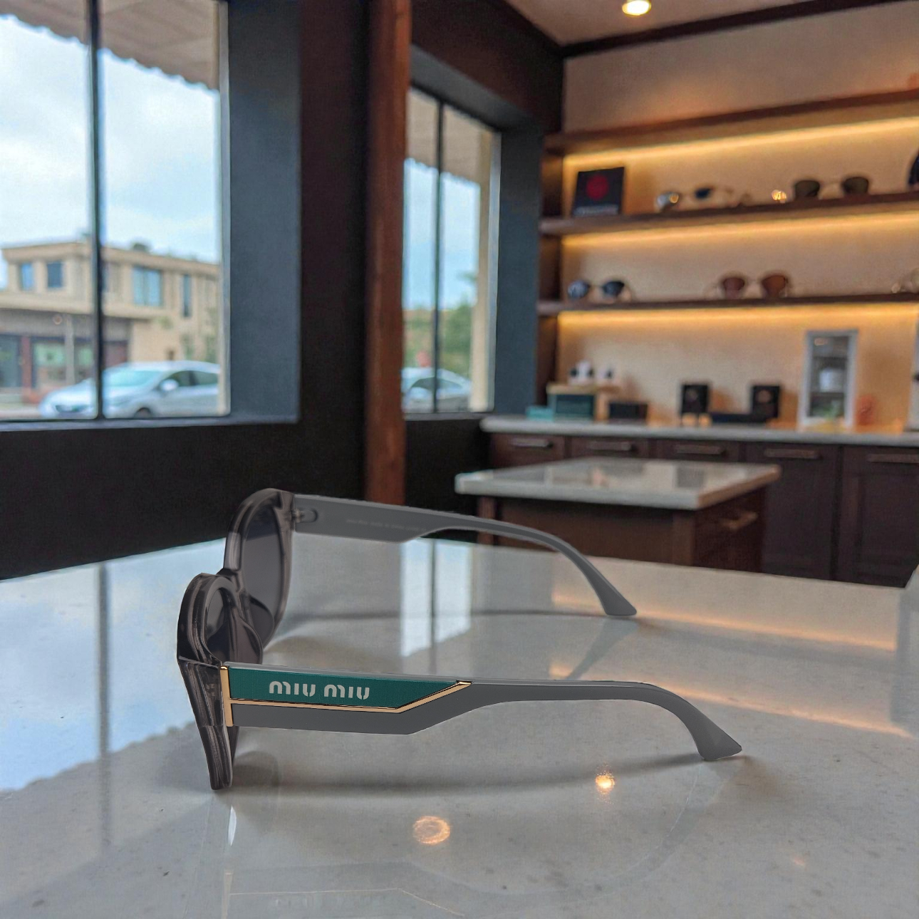 Miu.miu  Grey Luxe Square Shades