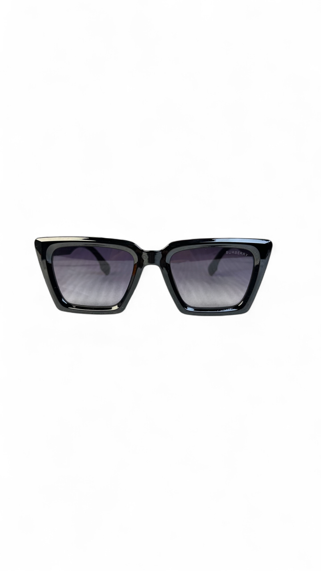 Burberry Oversized Square Sunglasses with Gradient Black Lenses – Iconic TB Logo