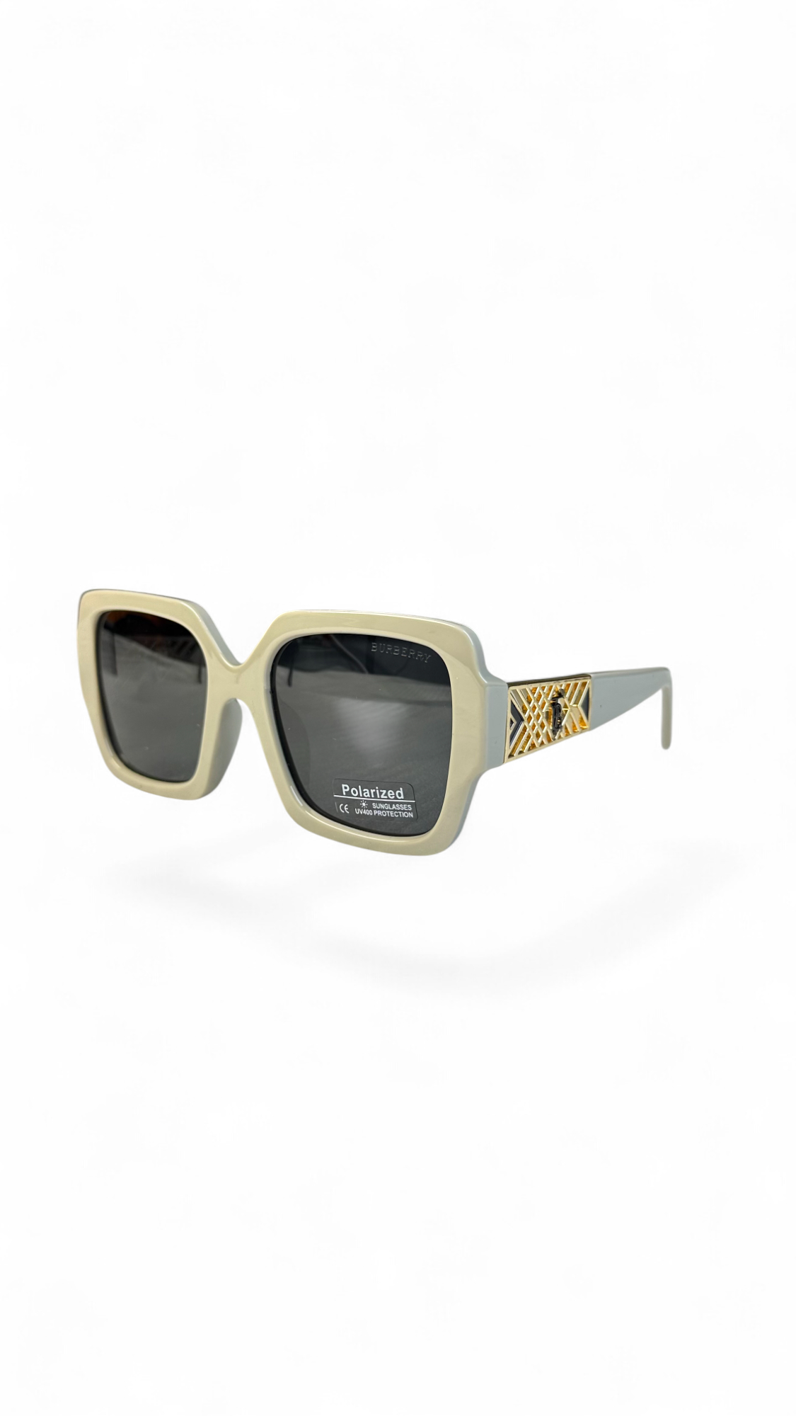 Burberry Oversized Cream Square Sunglasses – Polarized Fashion Eyewear