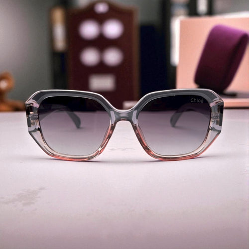 Bohemian Chic: Gradient Chloé Sunglasses with Gold Accents