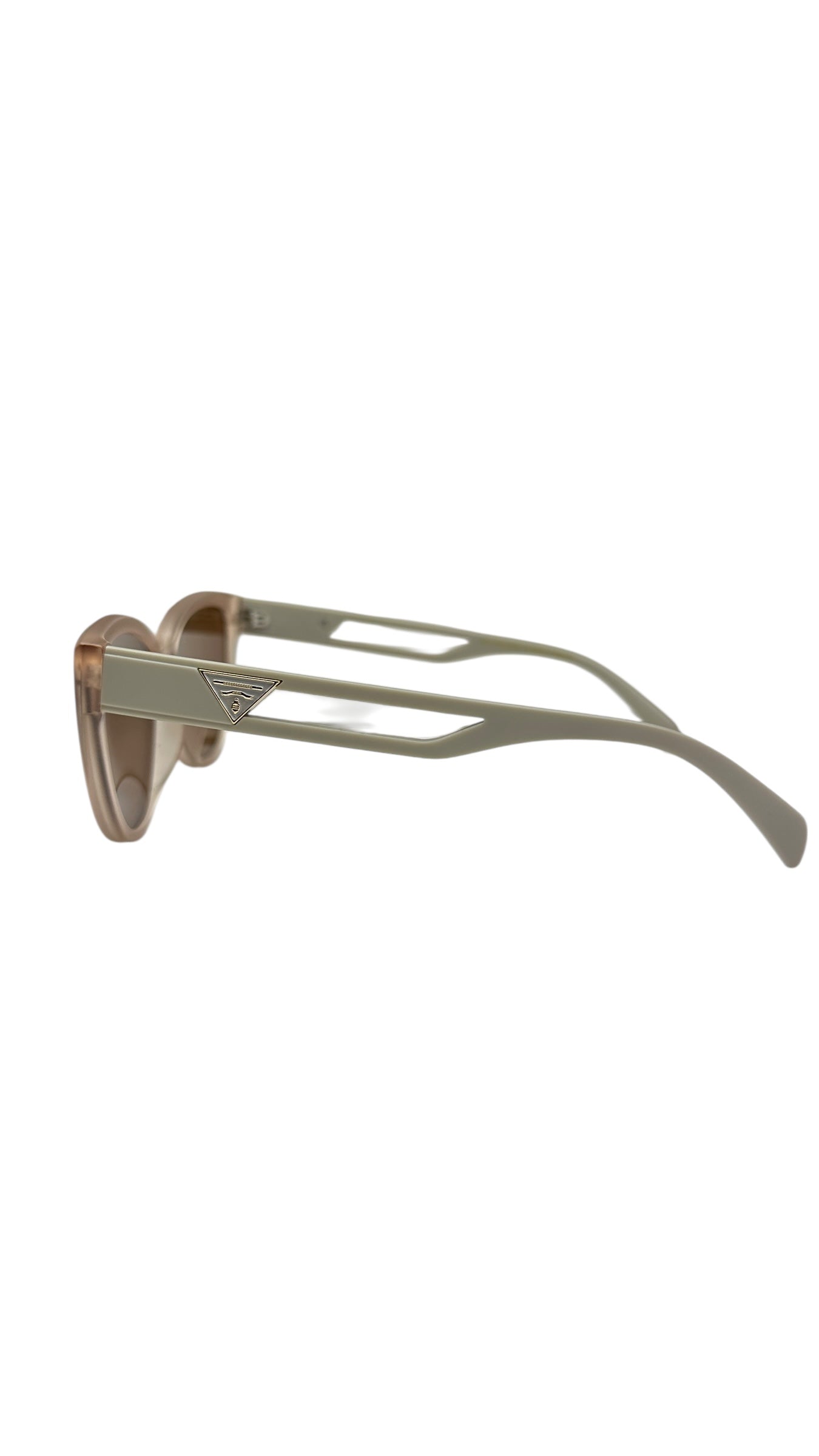 P.rada Cat-Eye Acetate Sunglasses Beige Brown