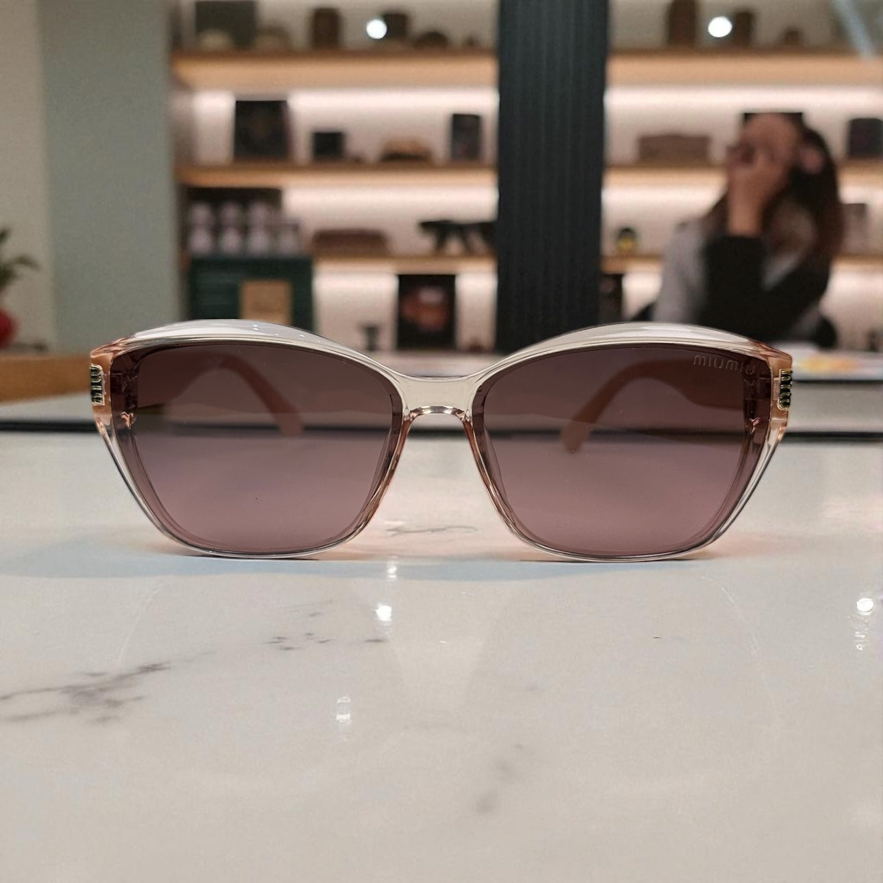 Miu Miu Pink Petal Polarized Sunglasses