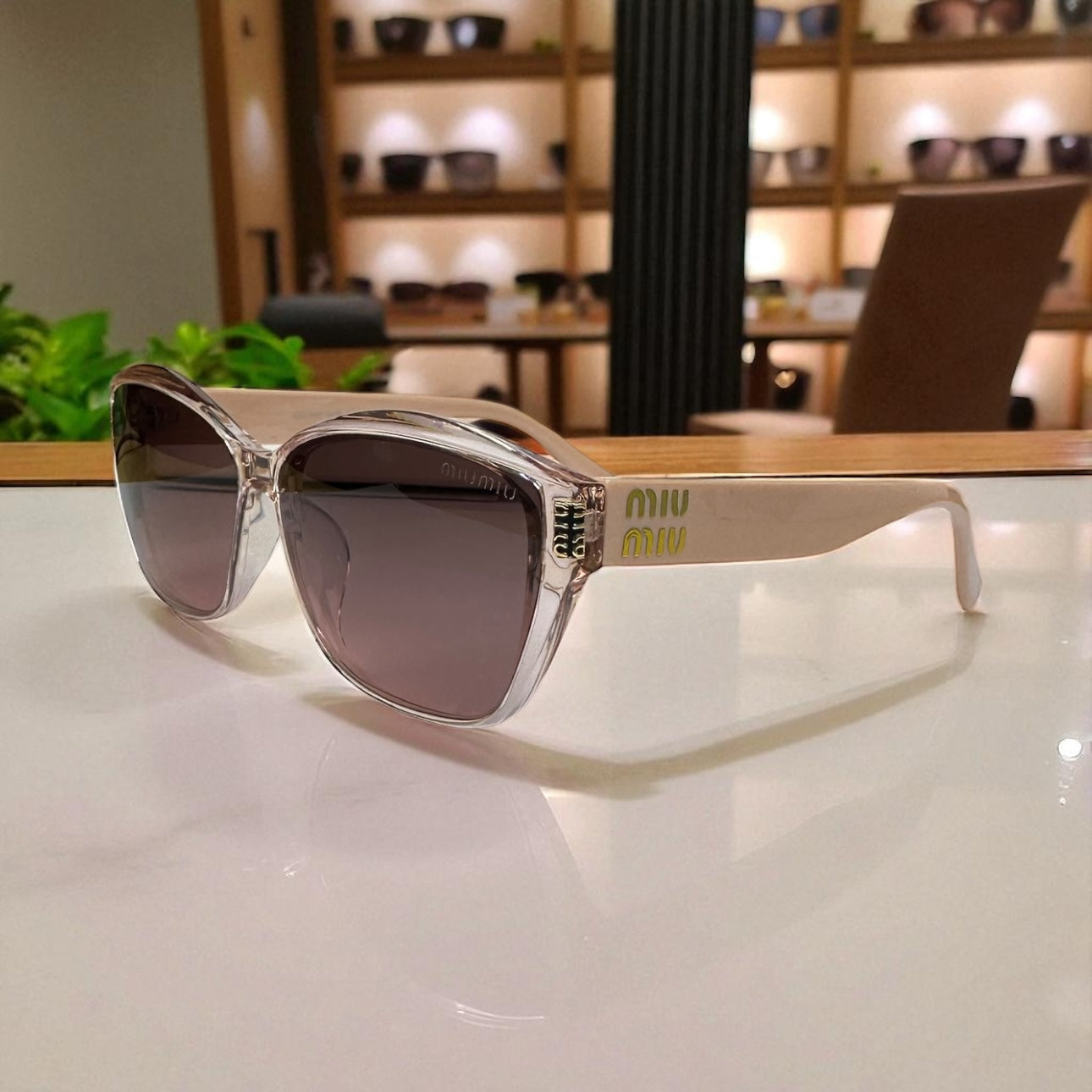 Miu Miu Pink Petal Polarized Sunglasses