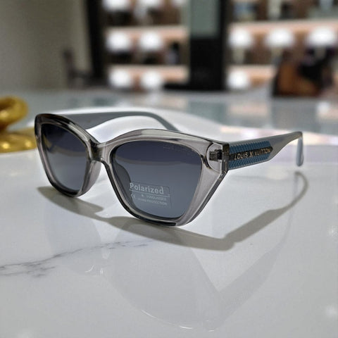 Chic Grey Transparent Cat-Eye Polarized LV Sunglasses