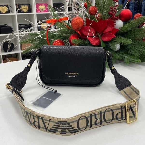 Emporio Armani Milano Black Crossbody Bag – Iconic Italian Elegance