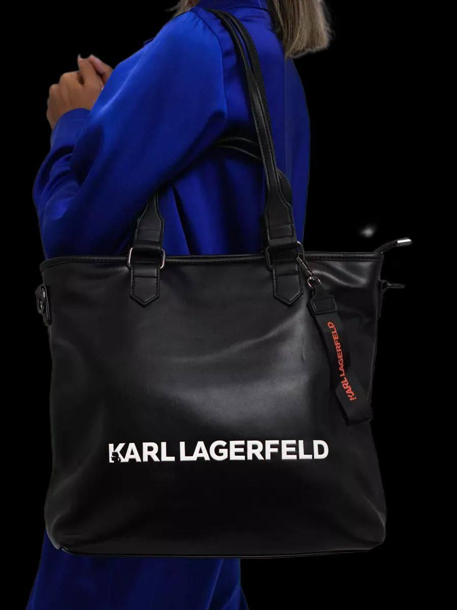 Karl Lagerfeld Black Luxe Tote – Bold, Iconic & Functional